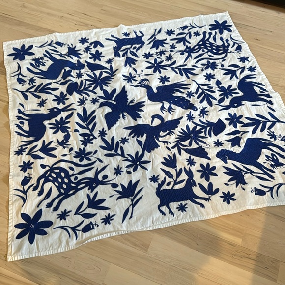 Pottery Barn Other - Pottery Barn-Otomi Wall Hanging Wall Art Embroidered Tapestry-Blue-Animals